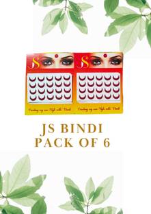 JS Maroon Half Moon Shape Marathi Style Traditional Bindi (Set of 6,Size-7mm) women Maroon Bindis