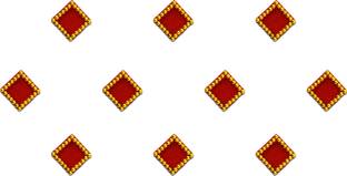 Comet Busters Handcrafted Square Red Bindi With Gold Beads Border (BV807) Forehead Red Bindis