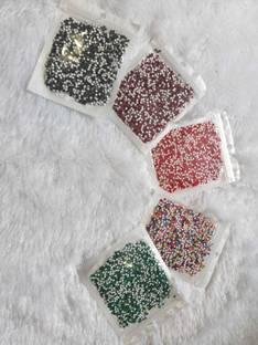 KRUPANIDHI FASHION Size 000 Forehead Multi Bindis (Round)Pack of 5 Women and Girls Multicolor Bindis
