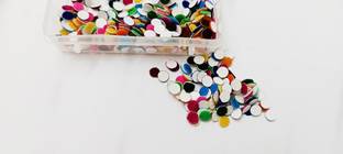 SUNAINA Multicolor Round Forehead Bindi For Women & Girls(Pack Of 100 Bindis in one Box) FOREHEAD Multicolor Bindis
