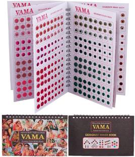 VAMA Multicolour Plain Glitter Sparkle Shaded Rhinestone bindi Booklet sticker women Forehead Multicolor Bindis