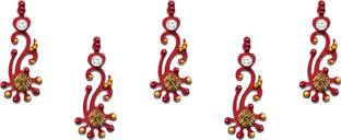 Comet Busters Maroon Long Bindis With Golden Stone (BV1168) Forehead Maroon Bindis