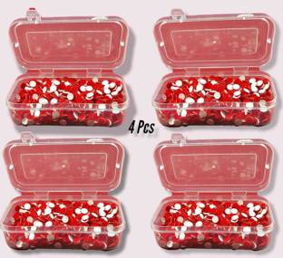 Hk Group No.11 Red kumkum velvet Bindi pack of 4 pcs Forehead Red Bindis