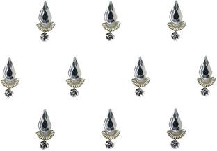 Comet Busters Party wear Silver Stone Bindi (BV453) Forehead Silver Bindis