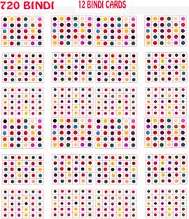 G4U Round Bindis for Women – Multi-Color, Easy to Apply & Long-Lasting 720 Pieces Forehead Multicolor Bindis