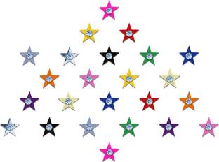 Comet Busters Colorful Star Bindi With Silver Stone (BV348) Forehead Multicolor Bindis