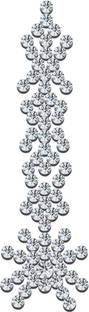 Comet Busters Premium Long Bridal Bindi Studded with Silver Stones (20 mm) (BV346) Forehead Silver Bindis