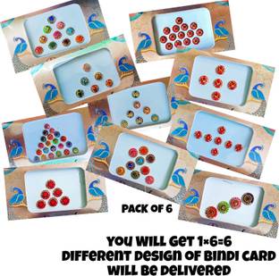 QUBIX New premium Collection Stone Bindi For head Multicolor Bindis
