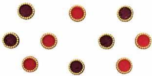 Comet Busters Multicolor Round Velvet Bindi For Women (BV115) Forehead Multicolor Bindis