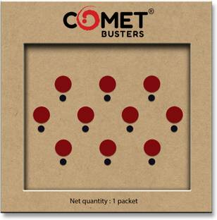 Comet Busters Handcrafted Red and Black Fancy Round Bindis (BV1188) Forehead Black Bindis