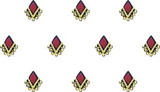 Comet Busters Diamond Shaped Red Bindi With Gold Beads (BV904) Forehead Red Bindis