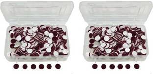 JKB TRADERS Bindi Forehead Maroon Bindis (Maroon Round),2BOX Forehead Maroon Bindis