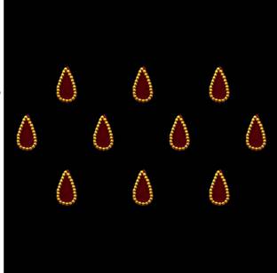 Comet Busters Traditional Maroon Tear Drop Bindis With Golden Border (10mm) (BIN1157) Forehead Maroon Bindis