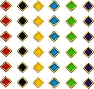 Comet Busters Square Multicolor Bindi With Gold Beads Border (5 mm) (BV251) Forehead Multicolor Bindis