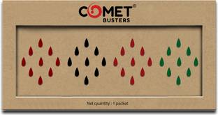 Comet Busters Maroon,Black, Red and Green Tear Drop Bindis (9mm) (BIN979) Forehead Maroon, Black, Red, Green Bindis