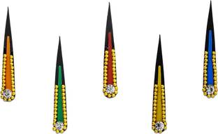 Comet Busters Beautiful Handcrafted Tilak Bindi With Gold Beads (20 mm) (BV796) Forehead Multicolor Bindis