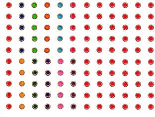 Vama Fashions White Crystal Stone Red and Multicolor Diff Bindi Sticker for Girls - 120Bindis Forehead Multicolor, Red Bindis