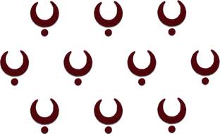 Comet Busters Traditional Maroon Moon Bindis With Maroon Dot (8mm) (BV1151) Forehead Maroon Bindis