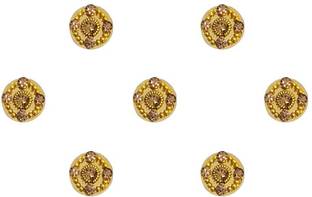 Comet Busters Handcrafted Beautiful Golden Bridal Round Bindi With Stone Work (9mm) (BV1663) Forehead Gold Bindis