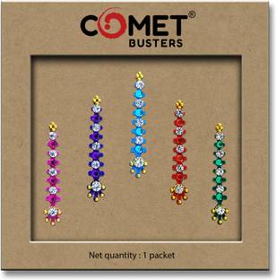 Comet Busters Designer Bridal Long Bindi (BV027) Forehead Multicolor Bindis
