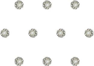 Comet Busters Beautiful Silver Round Bindi With Stones (5mm) (BV1676) Forehead Silver Bindis