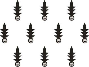 Comet Busters Fancy Black Traditional Bindis With Silver Beads (BV1425) Forehead Black Bindis