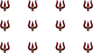 Comet Busters Fancy Maroon Trishul Design Bindi With Stone Work (6cm) (BV1140) Forehead Maroon Bindis