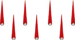 Comet Busters Red Tilak Velvet Bindis With Stone (20 mm) (BV1399) Forehead Red Bindis