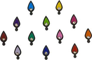 Comet Busters Fancy Multicolor Bindis With Silver Stone (BV1436) Forehead Multicolor Bindis