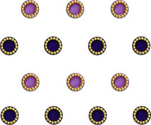 Comet Busters Round Purple and Lilac Bindi With Gold Beads Border (4 mm) (BV243) Forehead Multicolor Bindis