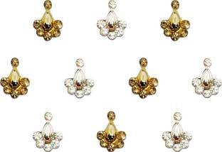 Comet Busters Handcrafted Golden and Silver Bindis (BV1415) Forehead Multicolor Bindis