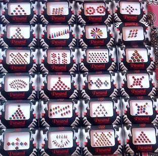 QUBIX Woman & Girls Best Bindi Combo Pack 12 Multicolor Bindis . FOR HAED Multicolor Bindis