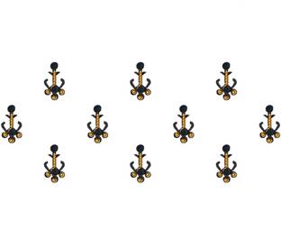 Comet Busters Beautiful Handcrafted Black Bindi With Gold Beads (BV752) Forehead Black Bindis