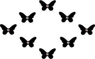 Comet Busters Black Beautiful Butterfly Bindi With Stone (6mm) (BIN1619) Forehead Black Bindis