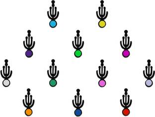 Comet Busters Beautiful Black Bindi with Multicolored dots (BV405) Forehead Black Bindis