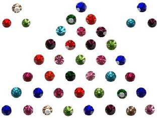 SUNAINA New Love Collection Diamond Stone Bindis for Women & [Pack Of 3] (Multicolor) FORHEAD Multicolor Bindis