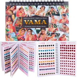 VAMA Round Bindi Forehead Multicolor Kumkum Bindi spiral Book Bindi Book For Women Forehead Multicolor Bindis