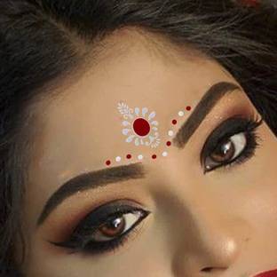 Comet Busters Traditional Bridal Bengali Wedding Bindi for Women (BV1969) Forehead White Bindis