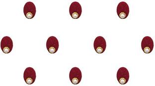 Comet Busters Oval Maroon Bindi With Pearl (10 mm) (BIN1052) Forehead Maroon Bindis