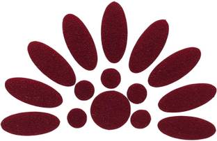 Comet Busters Handcrafted Maroon Velvet Oval Bindis (BV1891) (15 mm) Forehead Maroon Bindis
