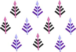 Comet Busters Leaf Design Black and Purple Bindi (BV673) Forehead Multicolor Bindis
