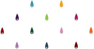 Comet Busters Multicolored Tear Drop Bindis With Stone (7 mm) (BIN1025) Forehead Multicolor Bindis