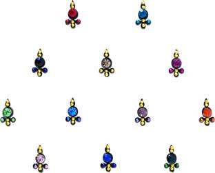 Comet Busters Handcrafted Black Bindis With Colored Stones (BV1122) Forehead Black Bindis
