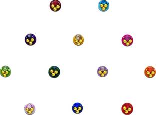 Comet Busters Fancy Round Bindis With Colorful Stone and Beads (4mm) (BV1117) Forehead Multicolor Bindis
