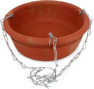 KSI Earthenware Hanging Bird Bath | Bird Feeder | Bird Water Feeder | Natural Clay Bird Feeding & Watering Supplies for Balcony or Garden Regular Bird Bath