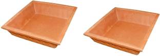 craft park Bird pot Watering Supplies for Balcony or Garden Pack Of 2(Square)/ Regular Bird Bath