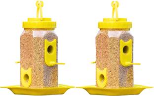 OnlineTree Outdoor Hanging Bird Feeder with Multiple Ports, Weather-Resistant (Yellow) Window Bird Feeder Bird Feeder