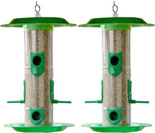 AMIJIVDAYA Large bird feeder with hut (pack of 2) Window Bird Feeder Bird Feeder