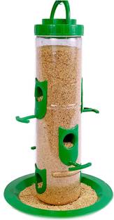 EARTHSHINE Automatic Bird Feeder, Hanging, Balcony, Bottle 6 Nozzle with Tray Window Bird Feeder Bird Feeder