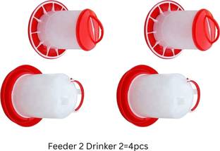TM&W poultry chicks feeder1.5 kg 2 PC and drinker 1.5 ltr 2 pcs combo of 4 PCS Common Bird Feeder
